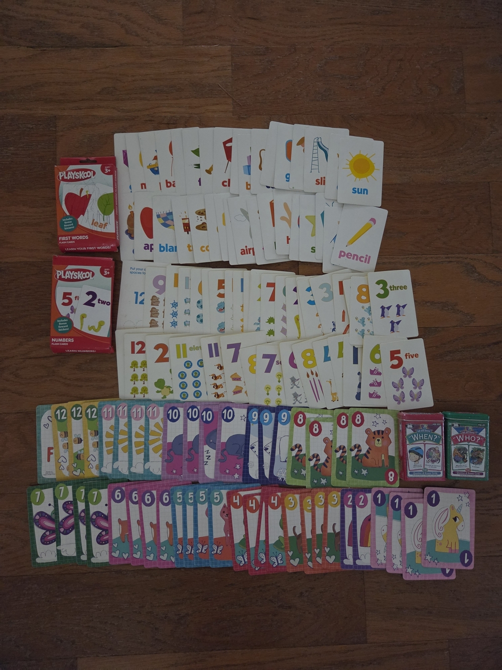 Playskool Kids Flash Card Learning Set. 5 Different Cards.